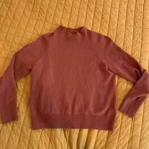 Everlane 100% Cashmere Turtleneck Sweater Orange Rust Small
